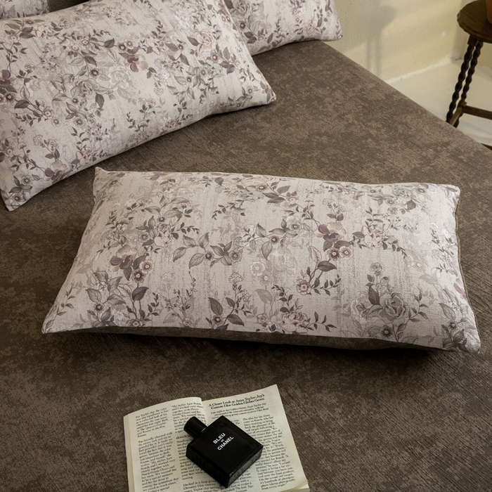 91家纺网 家纺一手货源 找家纺 大境 2025秋冬新款加厚复古风多层纱轻磨毛四件套 云水谣