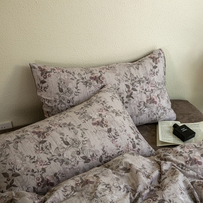 91家纺网 家纺一手货源 找家纺 大境 2025秋冬新款加厚复古风多层纱轻磨毛四件套 云水谣