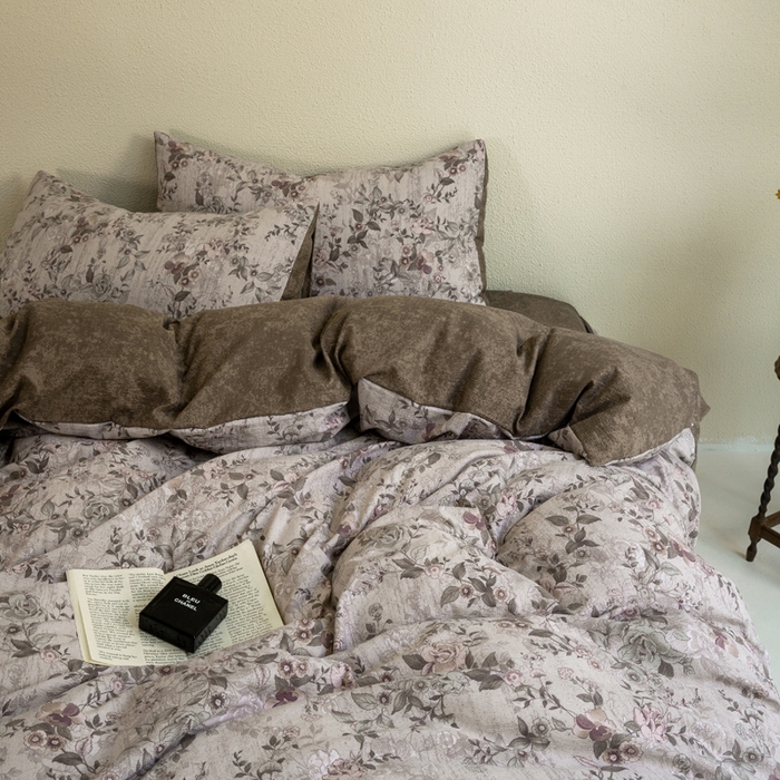 91家纺网 家纺一手货源 找家纺 大境 2025秋冬新款加厚复古风多层纱轻磨毛四件套 云水谣