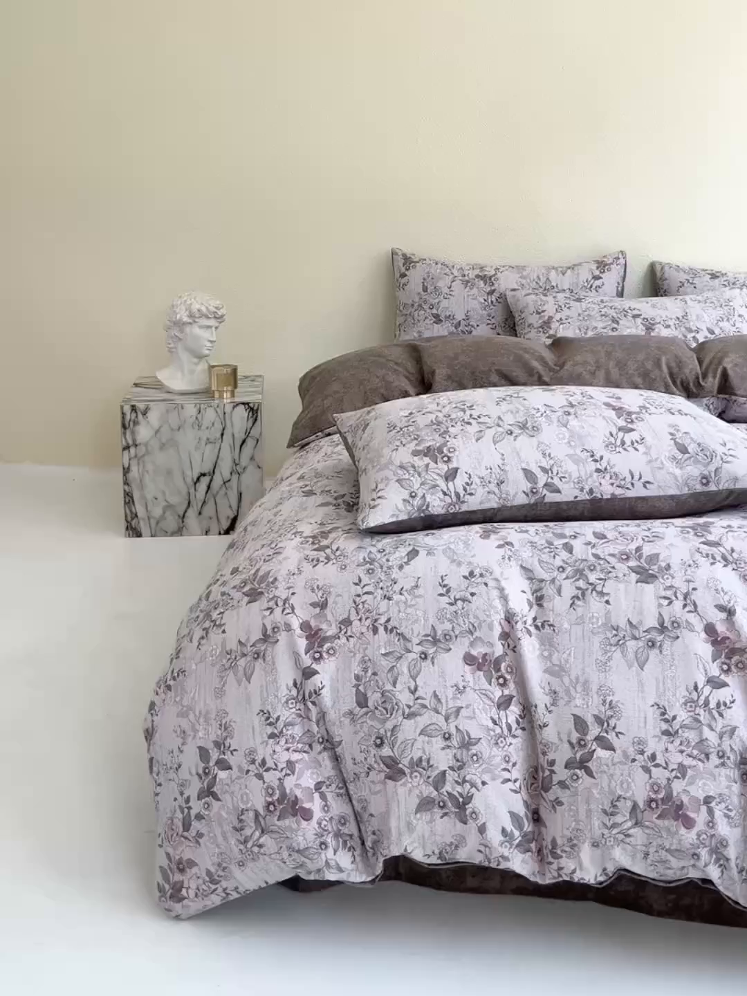 91家纺网 家纺一手货源 找家纺 大境 2025秋冬新款加厚复古风多层纱轻磨毛四件套 云水谣