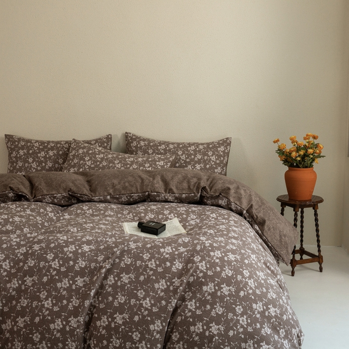 91家纺网 家纺一手货源 找家纺 大境 2025秋冬新款加厚复古风多层纱轻磨毛四件套 知否