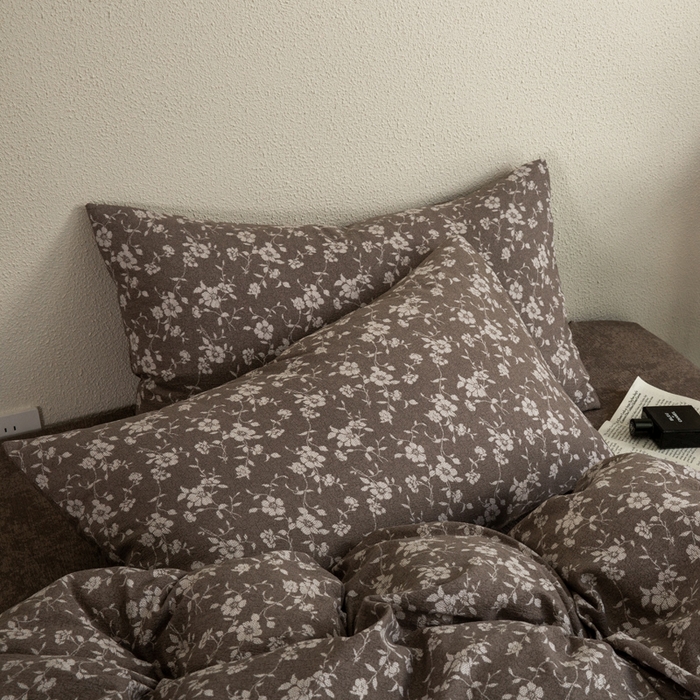 91家纺网 家纺一手货源 找家纺 大境 2025秋冬新款加厚复古风多层纱轻磨毛四件套 知否