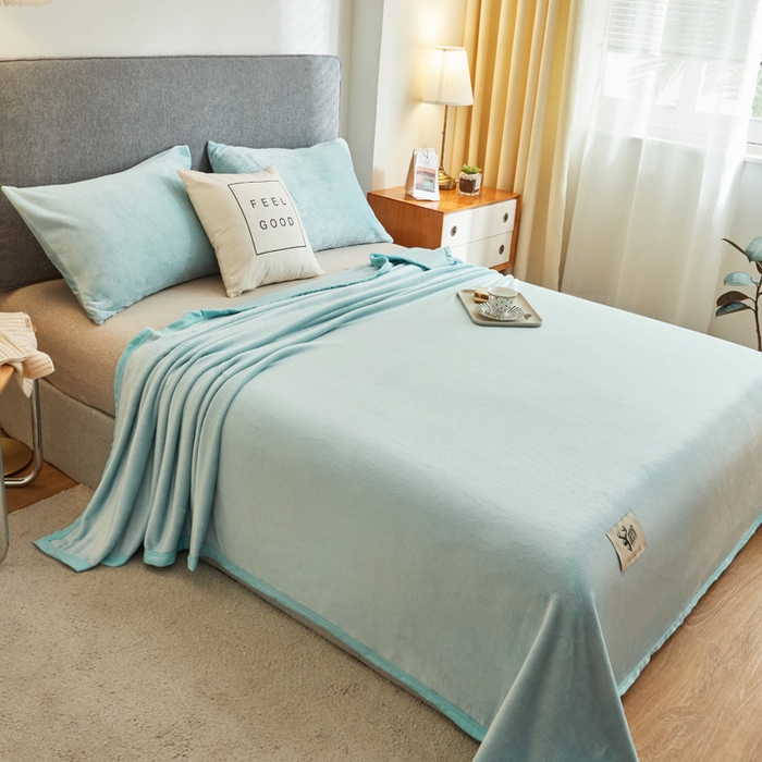 91家纺网 家纺一手货源 找家纺 （总）宅部落 2025新款牛奶绒毛毯毯子300克云貂绒盖毯系列-纯色