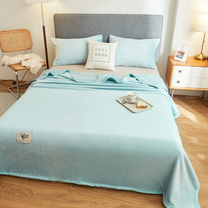 91家纺网 家纺一手货源 找家纺 （总）宅部落 2025新款牛奶绒毛毯毯子300克云貂绒盖毯系列-纯色