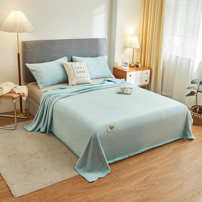 （总）宅部落 2025新款牛奶绒毛毯毯子300克云貂绒盖毯系列-纯色