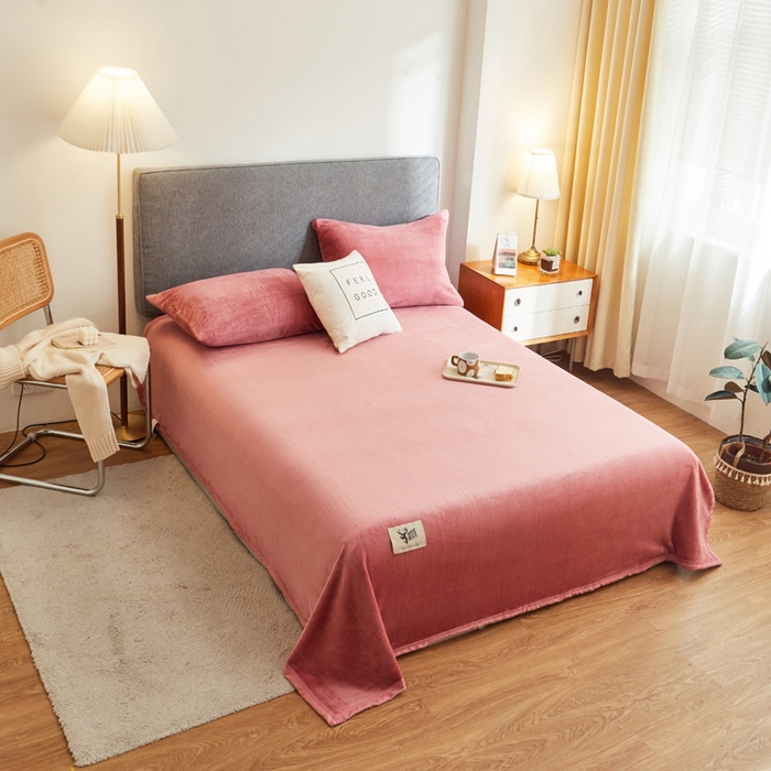 91家纺网 家纺一手货源 找家纺 （总）宅部落 2025新款牛奶绒毛毯毯子300克云貂绒盖毯系列-纯色