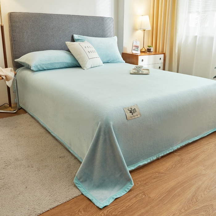 91家纺网 家纺一手货源 找家纺 （总）宅部落 2025新款牛奶绒毛毯毯子300克云貂绒盖毯系列-纯色