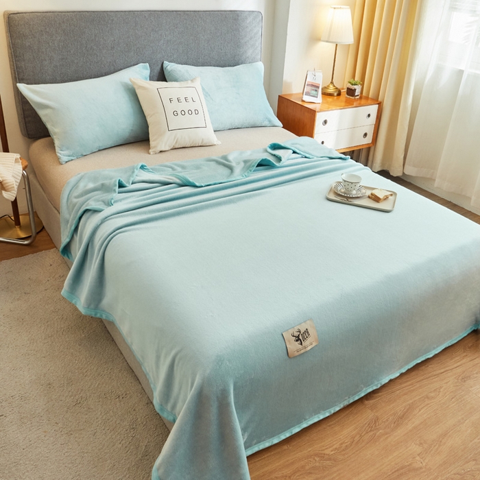 91家纺网 家纺一手货源 找家纺 （总）宅部落 2025新款牛奶绒毛毯毯子300克云貂绒盖毯系列-纯色