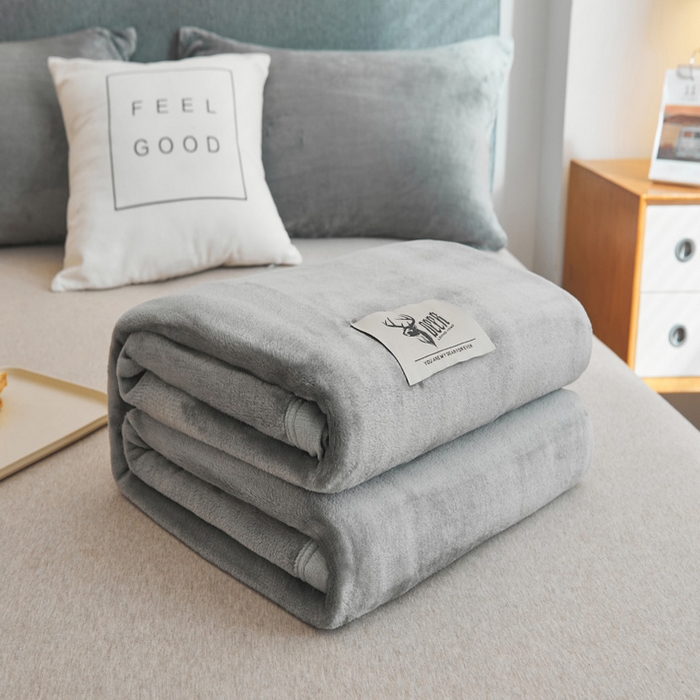 91家纺网 家纺一手货源 找家纺 宅部落 2025新款牛奶绒毛毯毯子300克云貂绒盖毯系列-纯色 深灰