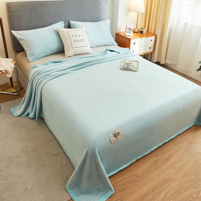 91家纺网 家纺一手货源 找家纺 （总）宅部落 2025新款牛奶绒毛毯毯子300克云貂绒盖毯系列-纯色