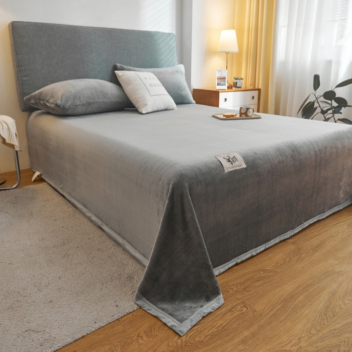 91家纺网 家纺一手货源 找家纺 宅部落 2025新款牛奶绒毛毯毯子300克云貂绒盖毯系列-纯色 深灰