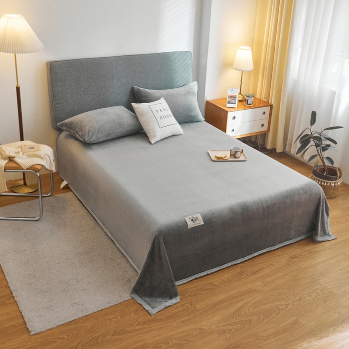 91家纺网 家纺一手货源 找家纺 宅部落 2025新款牛奶绒毛毯毯子300克云貂绒盖毯系列-纯色 深灰