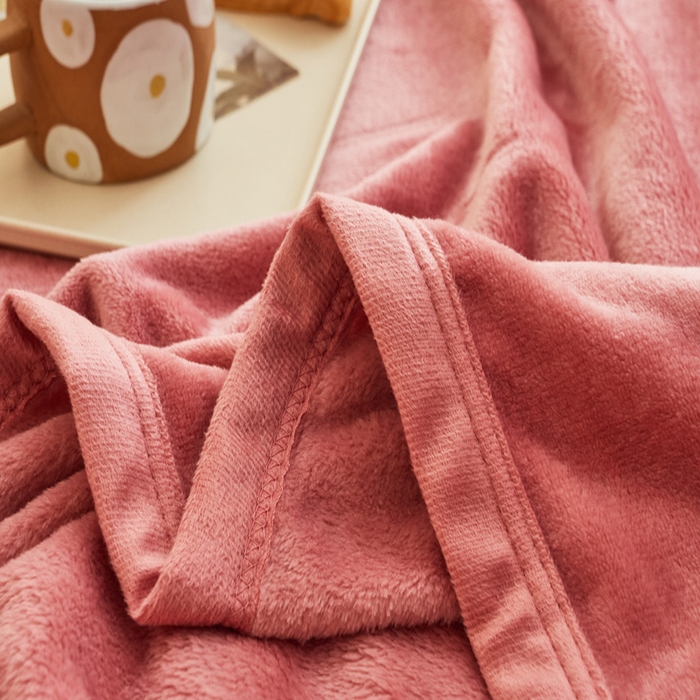 91家纺网 家纺一手货源 找家纺 宅部落 2025新款牛奶绒毛毯毯子300克云貂绒盖毯系列-纯色 豆沙