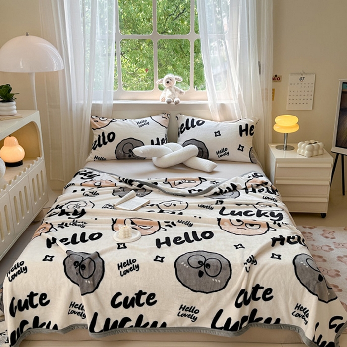 91家纺网 家纺一手货源 找家纺 （总）宅部落 2025新款牛奶绒毛毯毯子300克云貂绒盖毯系列-印花