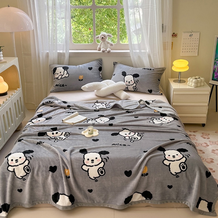 91家纺网 家纺一手货源 找家纺 （总）宅部落 2025新款牛奶绒毛毯毯子300克云貂绒盖毯系列-印花