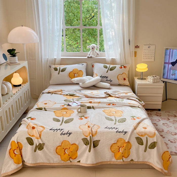 91家纺网 家纺一手货源 找家纺 （总）宅部落 2025新款牛奶绒毛毯毯子300克云貂绒盖毯系列-印花