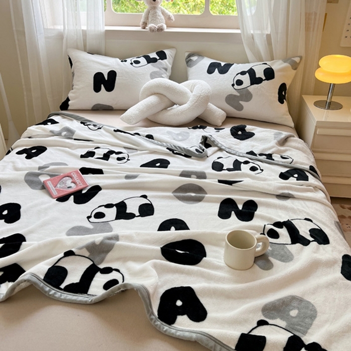 91家纺网 家纺一手货源 找家纺 （总）宅部落 2025新款牛奶绒毛毯毯子300克云貂绒盖毯系列-印花