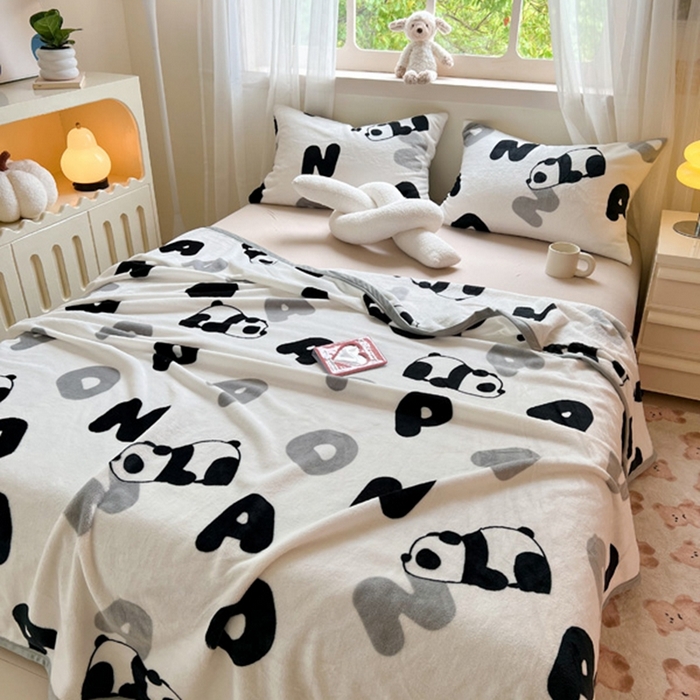 91家纺网 家纺一手货源 找家纺 （总）宅部落 2025新款牛奶绒毛毯毯子300克云貂绒盖毯系列-印花