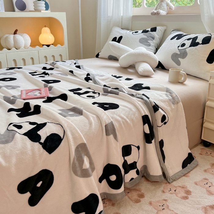 91家纺网 家纺一手货源 找家纺 （总）宅部落 2025新款牛奶绒毛毯毯子300克云貂绒盖毯系列-印花