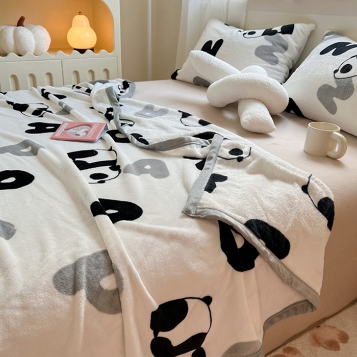 91家纺网 家纺一手货源 找家纺 （总）宅部落 2025新款牛奶绒毛毯毯子300克云貂绒盖毯系列-印花