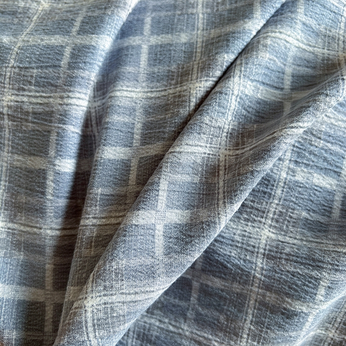 91家纺网 家纺一手货源 找家纺 春光里 2025新款高克重亚麻皱皱纱四件套 蓝调