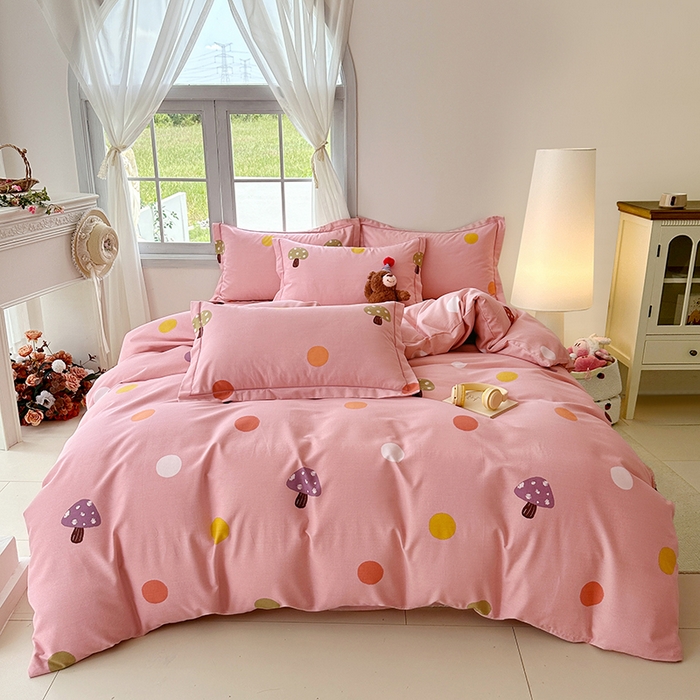 91家纺网 家纺一手货源 找家纺 家贝爱 2024新款纯棉加厚生态磨毛四件套泡泡菇