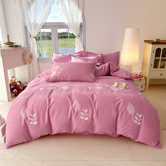 91家纺网 家纺一手货源 找家纺 家贝爱 2024新款纯棉加厚生态磨毛四件套洋洋花恋