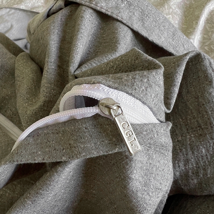 91家纺网 家纺一手货源 找家纺 春光里 2025新款高克重亚麻皱皱纱四件套 青隐