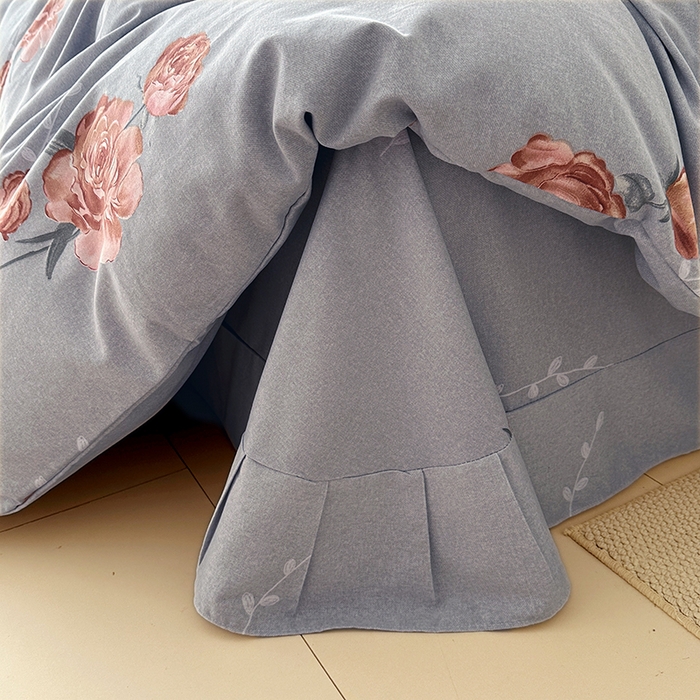 91家纺网 家纺一手货源 找家纺 家贝爱 2024新款纯棉加厚生态磨毛四件套芙蓉花语