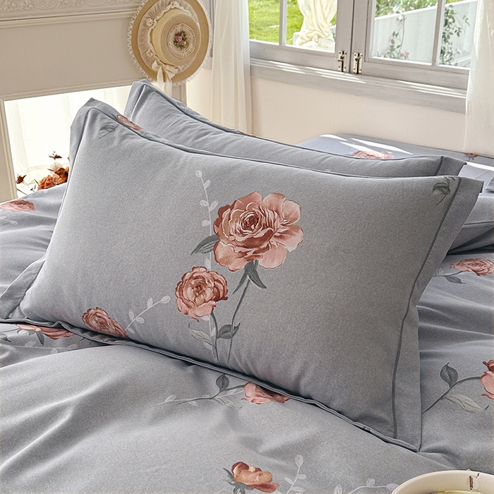 91家纺网 家纺一手货源 找家纺 家贝爱 2024新款纯棉加厚生态磨毛四件套芙蓉花语