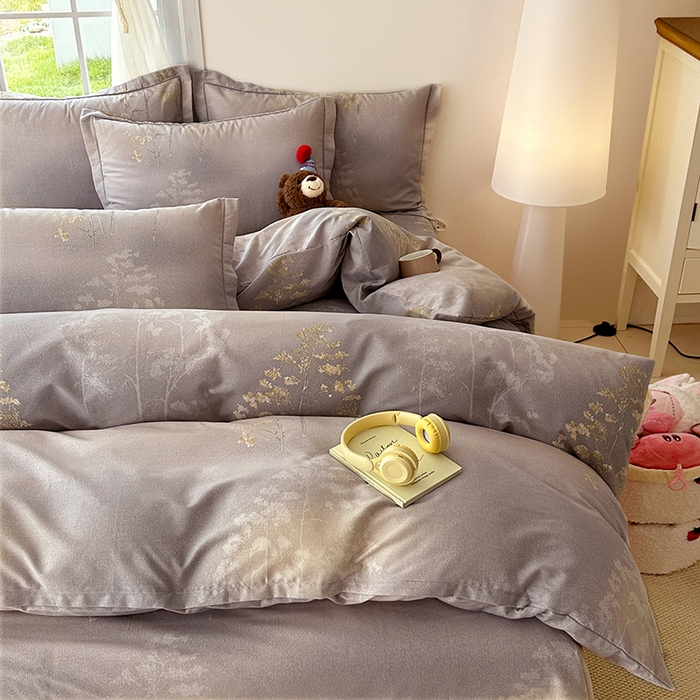 91家纺网 家纺一手货源 找家纺 家贝爱 2024新款纯棉加厚生态磨毛四件套富贵树