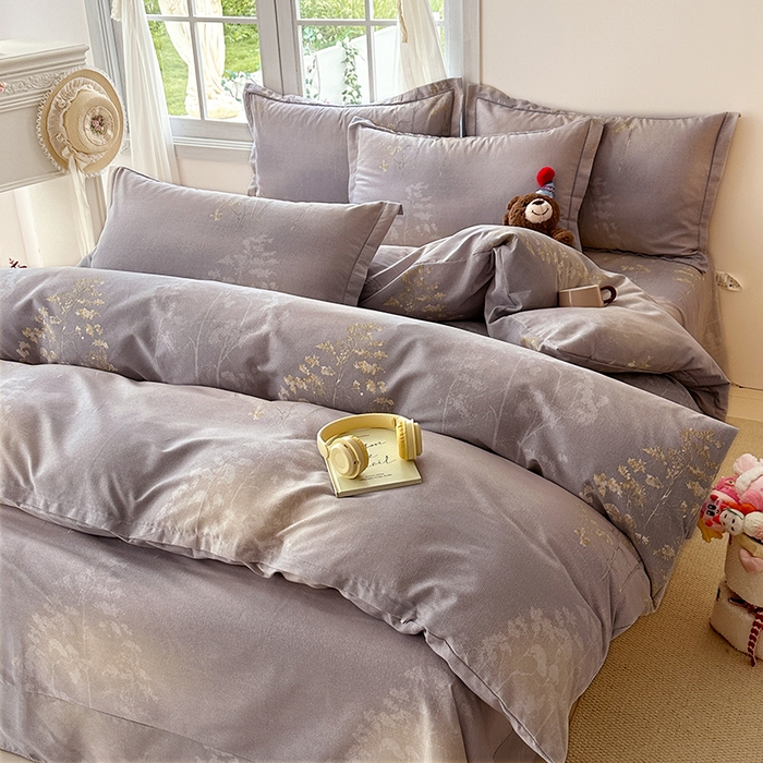 91家纺网 家纺一手货源 找家纺 家贝爱 2024新款纯棉加厚生态磨毛四件套富贵树