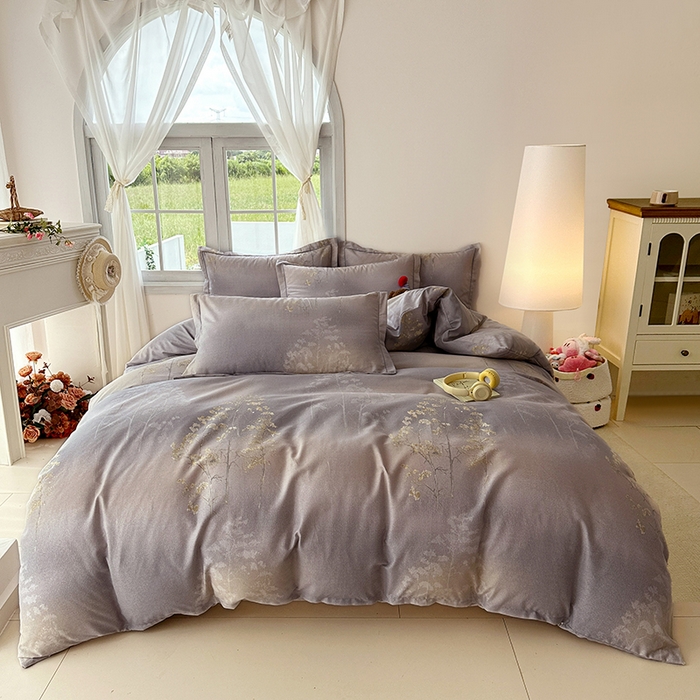 家贝爱 2024新款纯棉加厚生态磨毛四件套富贵树