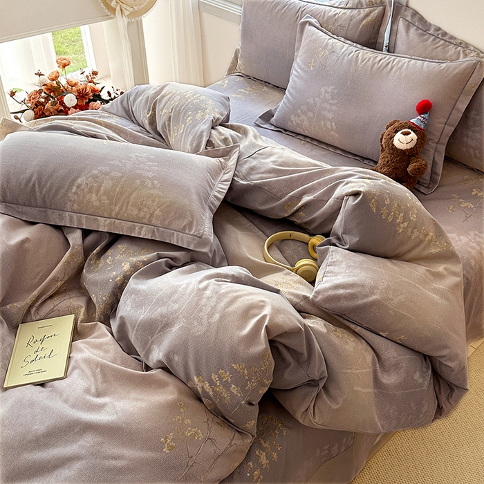 91家纺网 家纺一手货源 找家纺 家贝爱 2024新款纯棉加厚生态磨毛四件套富贵树