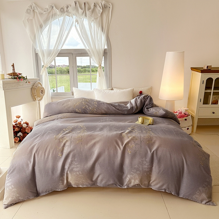 91家纺网 家纺一手货源 找家纺 家贝爱 2024新款纯棉加厚生态磨毛四件套富贵树