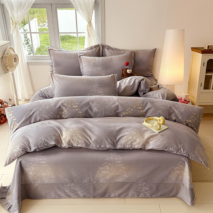 91家纺网 家纺一手货源 找家纺 家贝爱 2024新款纯棉加厚生态磨毛四件套富贵树