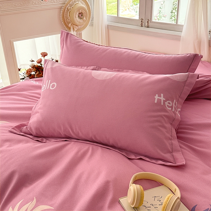 91家纺网 家纺一手货源 找家纺 家贝爱 2024新款纯棉加厚生态磨毛四件套你好叶