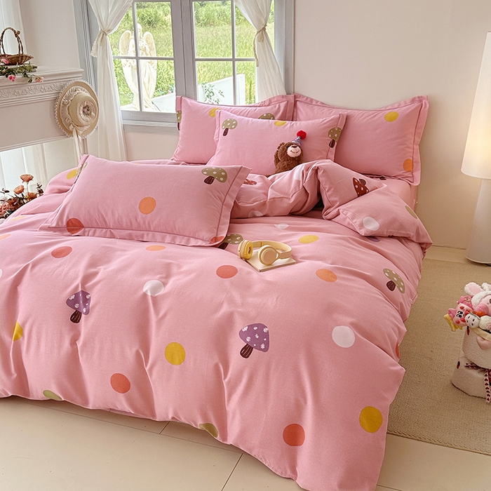 91家纺网 家纺一手货源 找家纺 家贝爱 2024新款纯棉加厚生态磨毛四件套泡泡菇