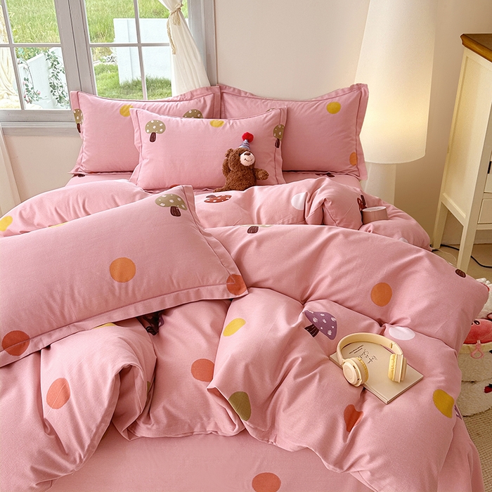 91家纺网 家纺一手货源 找家纺 家贝爱 2024新款纯棉加厚生态磨毛四件套泡泡菇