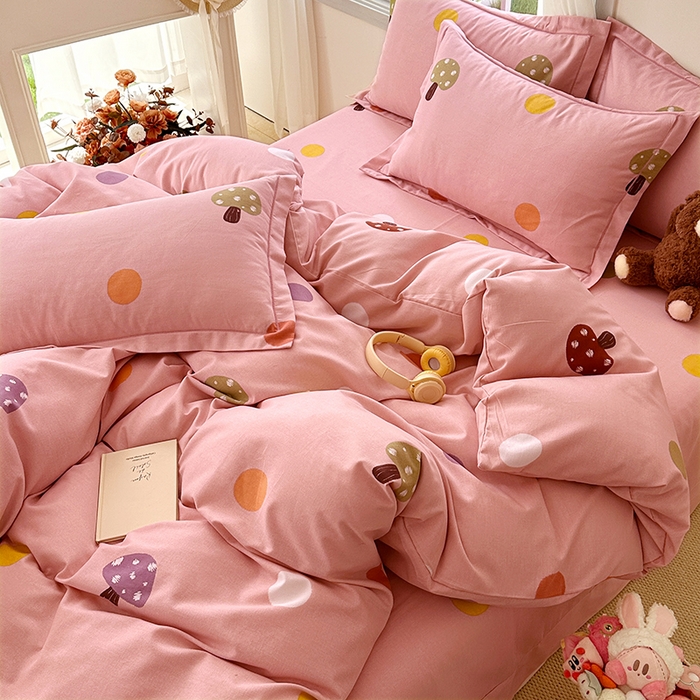 91家纺网 家纺一手货源 找家纺 家贝爱 2024新款纯棉加厚生态磨毛四件套泡泡菇