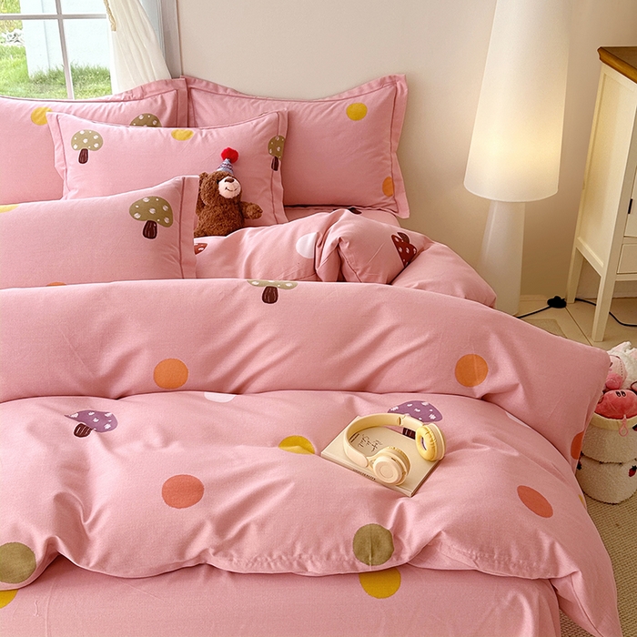 91家纺网 家纺一手货源 找家纺 家贝爱 2024新款纯棉加厚生态磨毛四件套泡泡菇