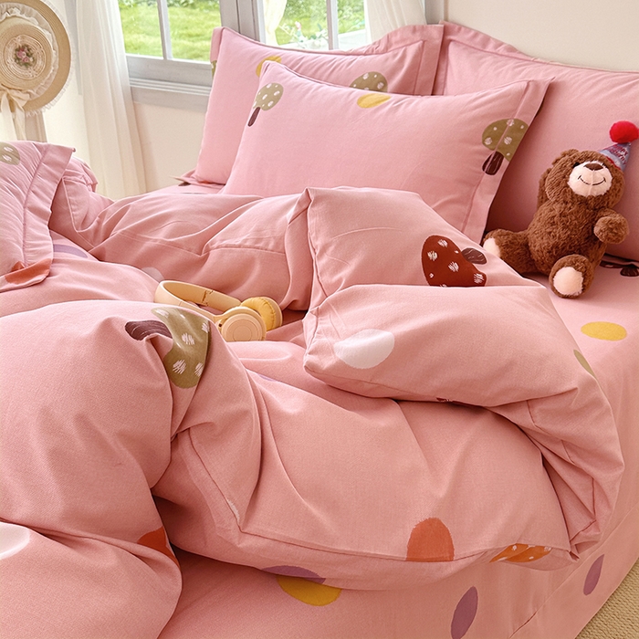 91家纺网 家纺一手货源 找家纺 家贝爱 2024新款纯棉加厚生态磨毛四件套泡泡菇