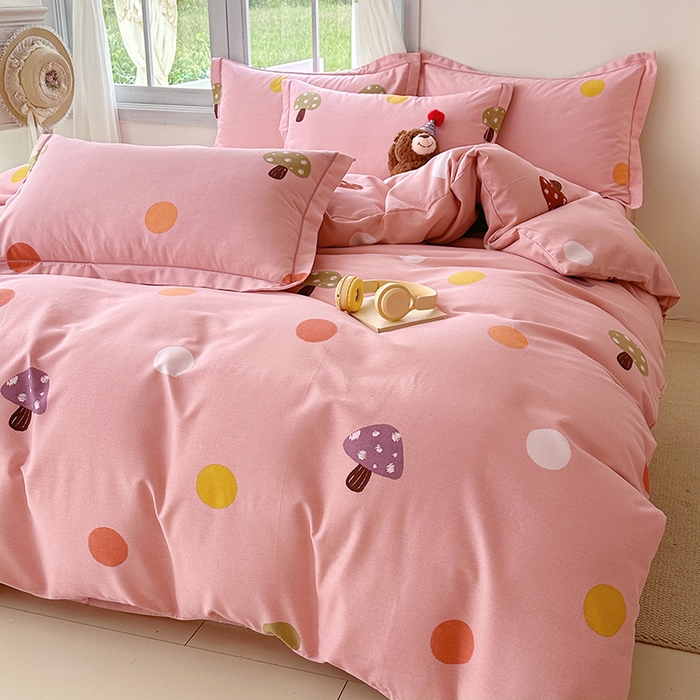 91家纺网 家纺一手货源 找家纺 家贝爱 2024新款纯棉加厚生态磨毛四件套泡泡菇