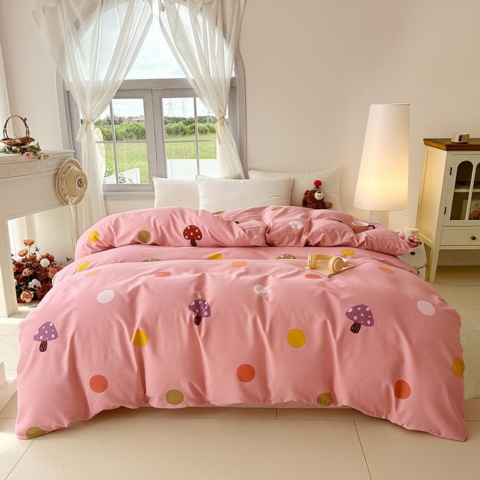 91家纺网 家纺一手货源 找家纺 家贝爱 2024新款纯棉加厚生态磨毛四件套泡泡菇