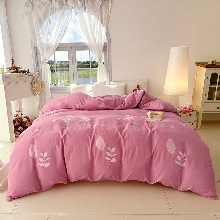 91家纺网 家纺一手货源 找家纺 家贝爱 2024新款纯棉加厚生态磨毛四件套洋洋花恋