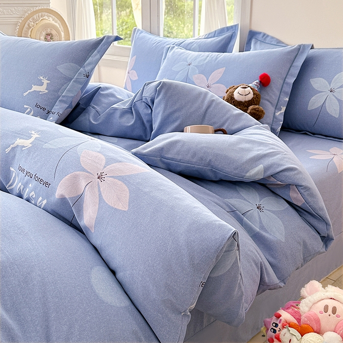 91家纺网 家纺一手货源 找家纺 家贝爱 2024新款纯棉加厚生态磨毛四件套一路繁华