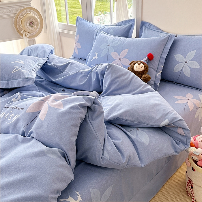 91家纺网 家纺一手货源 找家纺 家贝爱 2024新款纯棉加厚生态磨毛四件套一路繁华