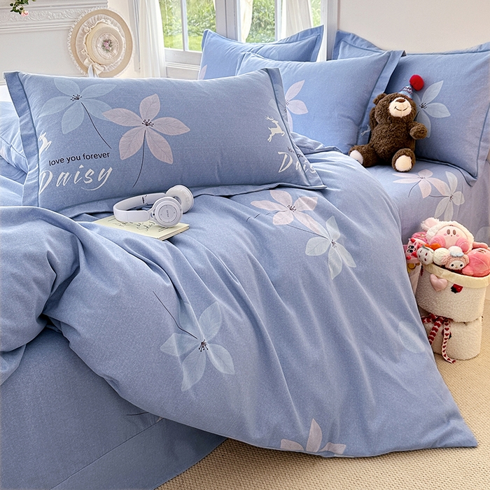 91家纺网 家纺一手货源 找家纺 家贝爱 2024新款纯棉加厚生态磨毛四件套一路繁华