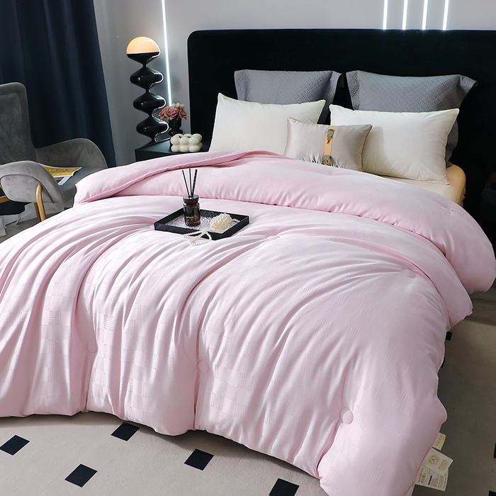 91家纺网 家纺一手货源 找家纺 锦绣家纺 2025新款蚕丝被 粉色