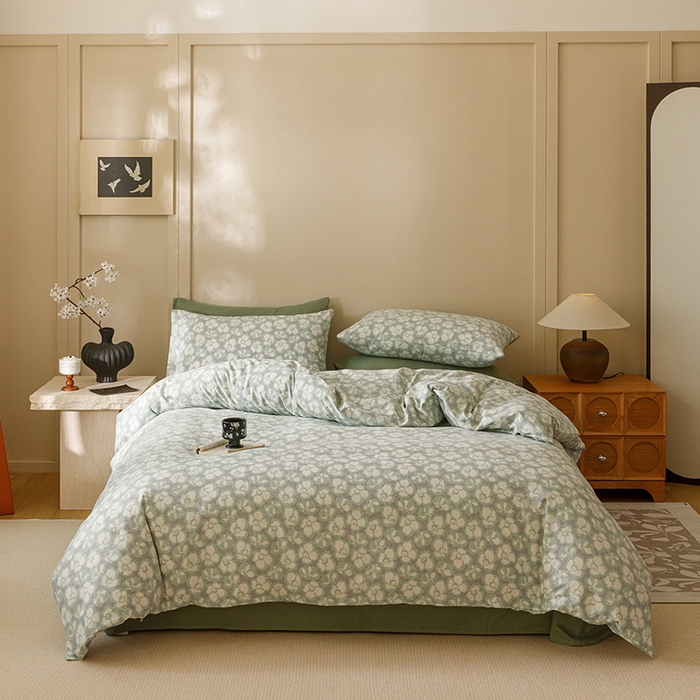 91家纺网 家纺一手货源 找家纺 爱思佳 2025新款加厚全棉磨毛单品套件系列-四件套 优朵